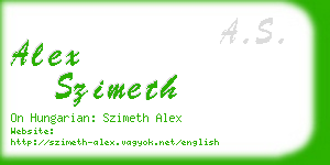 alex szimeth business card